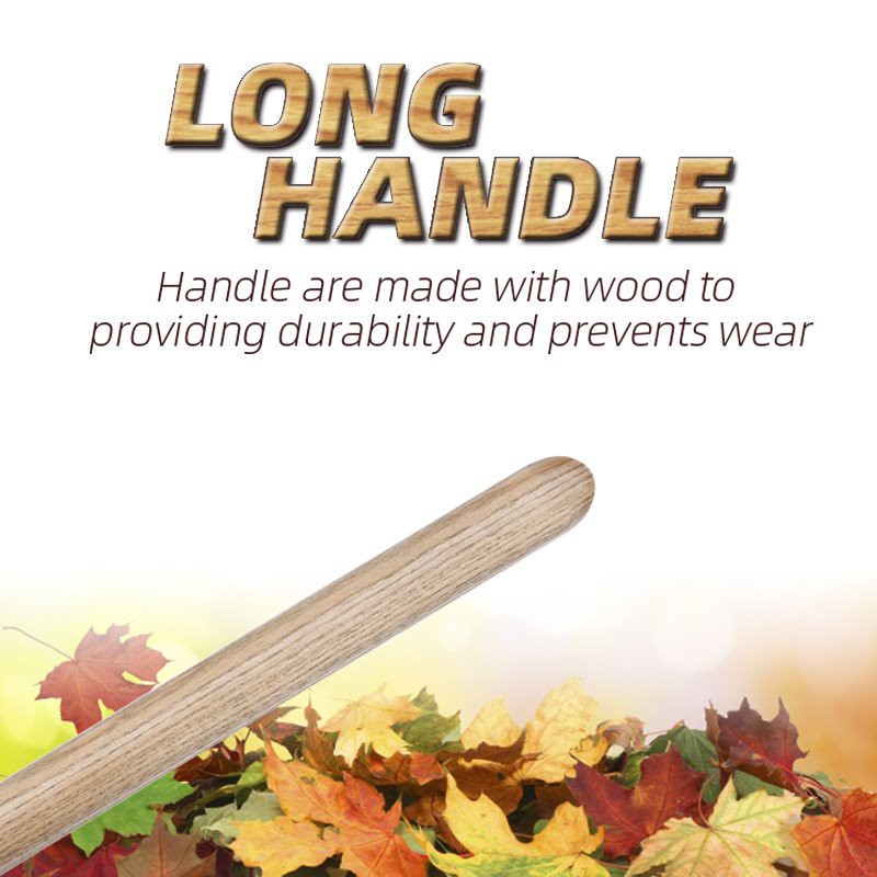 Hard Wood Garden leaf rake plastic